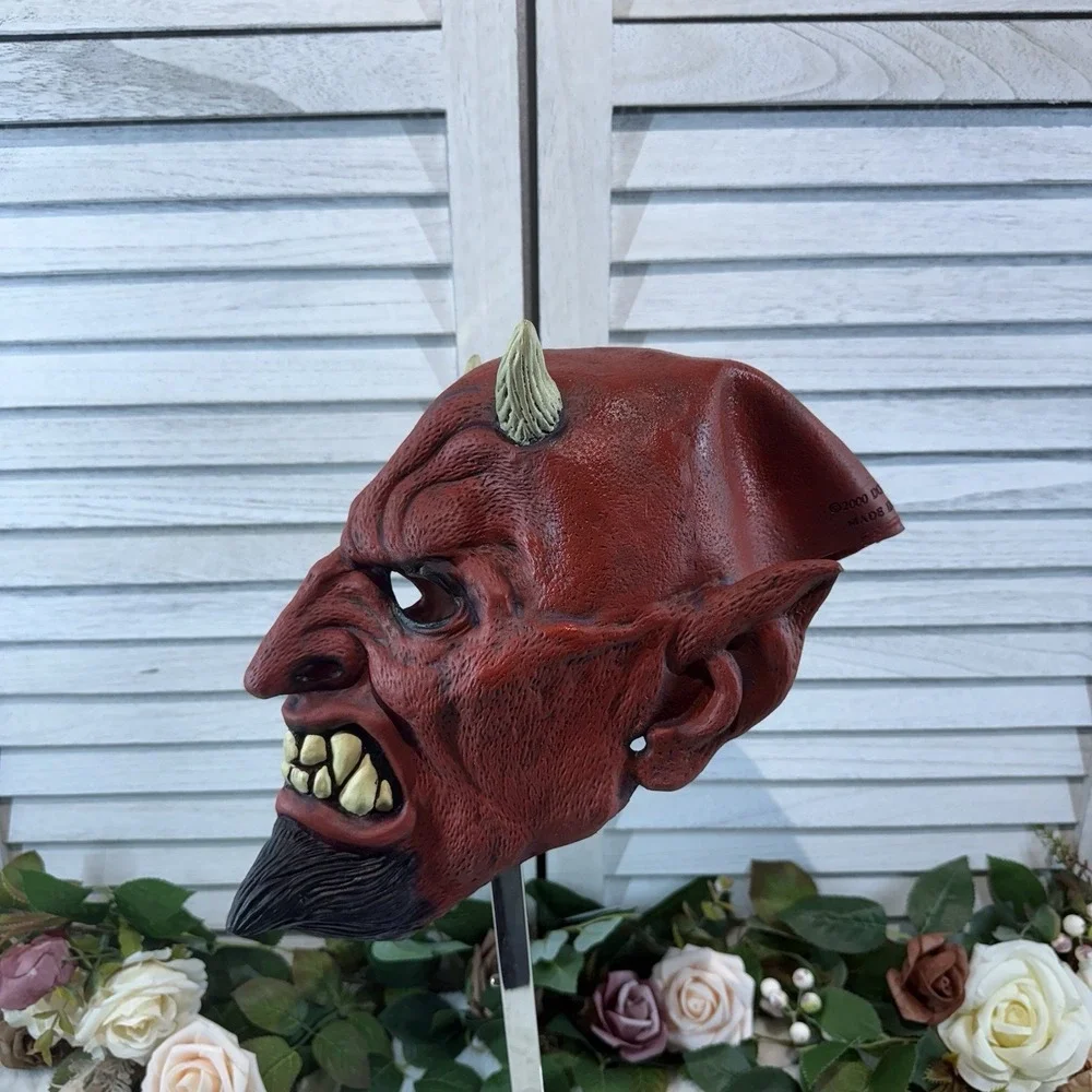 VTG 2000 Don Post Studios Mask Satan Devil‎ Lucifer Red Latex  Adult Halloween